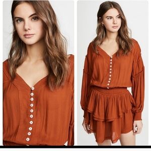 Free People Romy  Crinkly Mini Dress Fr.EndlessSummer Sz.XS